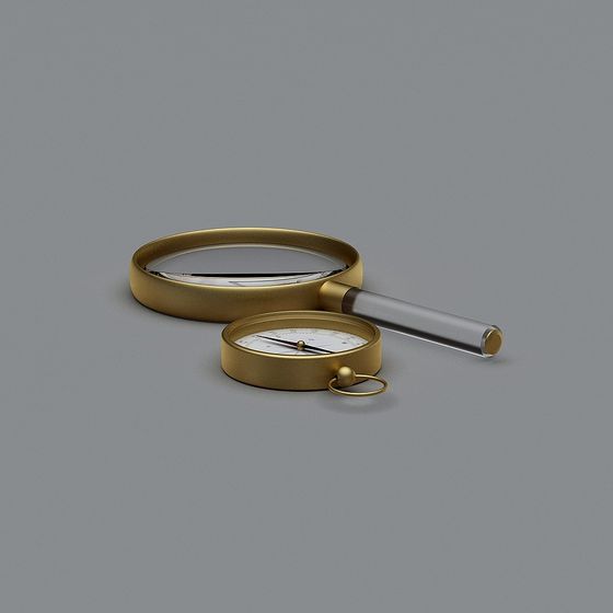 Elegant Vintage Magnifying Glass 3D model for Creative Projects