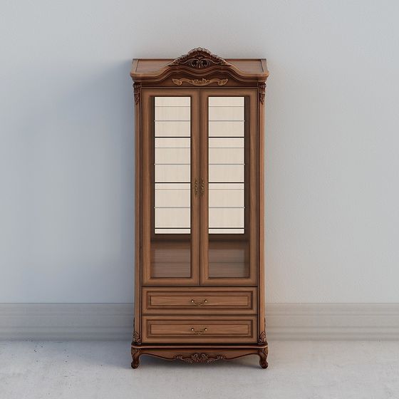 Stylish Vintage Wooden Wardrobe 3D model for Creative Projects