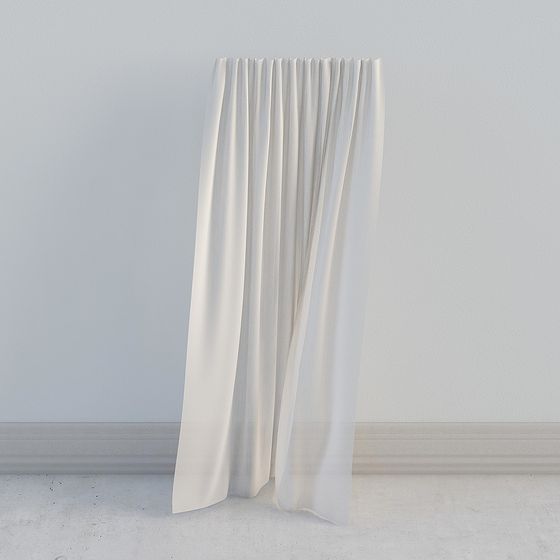 Elegant Flowing Curtain 3D model