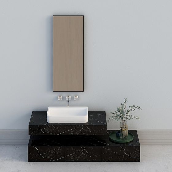 Stylish Bathroom Vanity 3D model for Modern Interiors