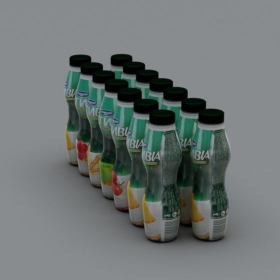 Low-Poly High-Detail Juice Bottle 3D model