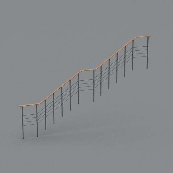Stylish Low-Poly Stair Handrail 3D model for Creative Use