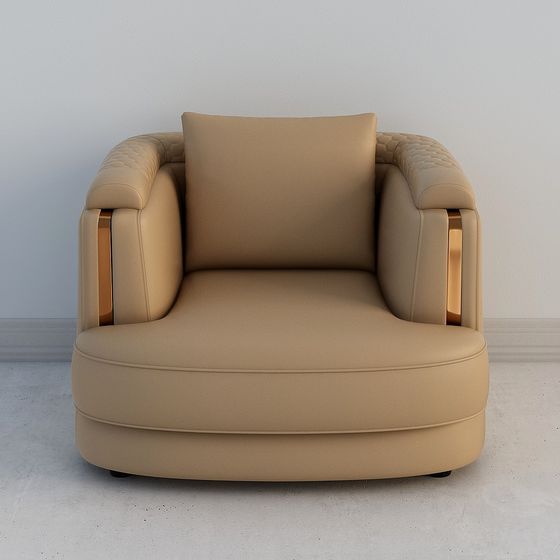 Elegant Low-Polygon Sofa 3D model for Modern Interiors