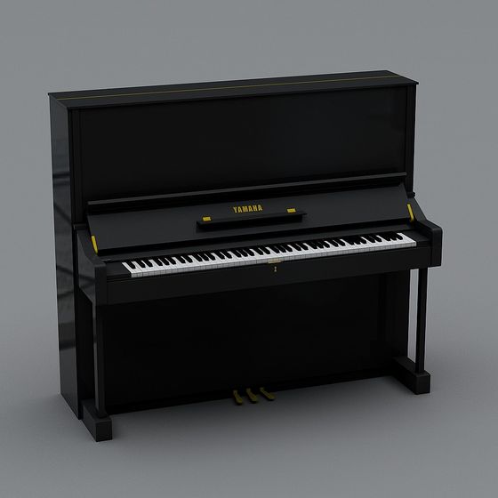 Elegant Low Polygon Yamaha Piano 3D model