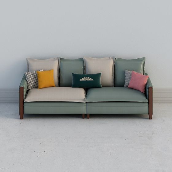 Artistic Low-Polygon Sofa 3D Model