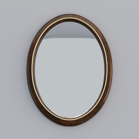 Elegant Oval Mirror 3D model for Modern Interiors