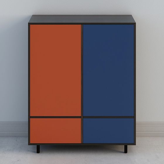 Color Block Cabinet 3D model