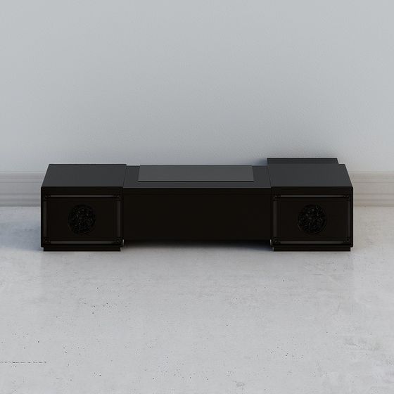 Stylish Low-Polygon TV Stand 3D model