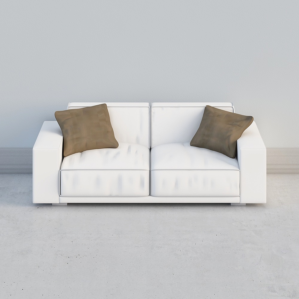 Minimalist Leather Sofa 3D model for Modern Interiors