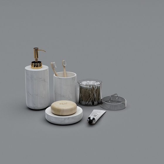Minimalist Luxury Bathroom Accessories 3D model