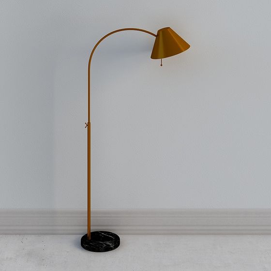 Elegant Low-Polygon Floor Lamp 3D model