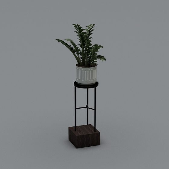 Stylish Low Poly Plant Stand 3D model