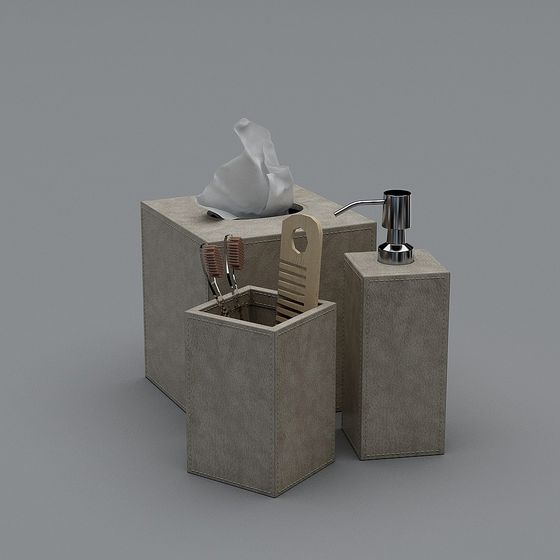 Low-Poly Bathroom Accessories 3D model