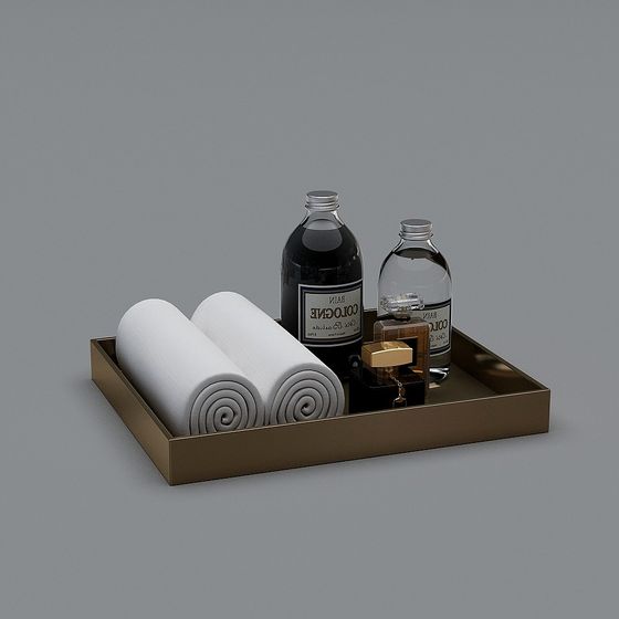 Elegant Bathroom Accessories 3D Model