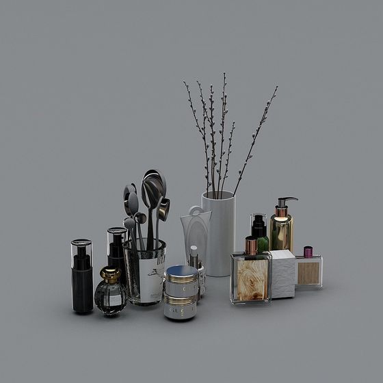 Elegant Bathroom Set 3D model