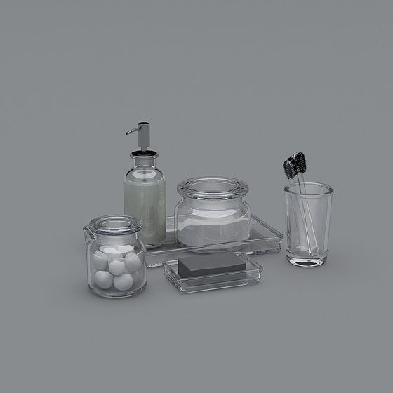 Elegant Bathroom Accessories 3D model