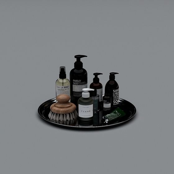 Elegant Low-Polygon Bathroom Supplies 3D model