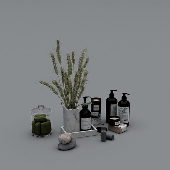 Zen Corner 3D Model with Low-Polygon Design