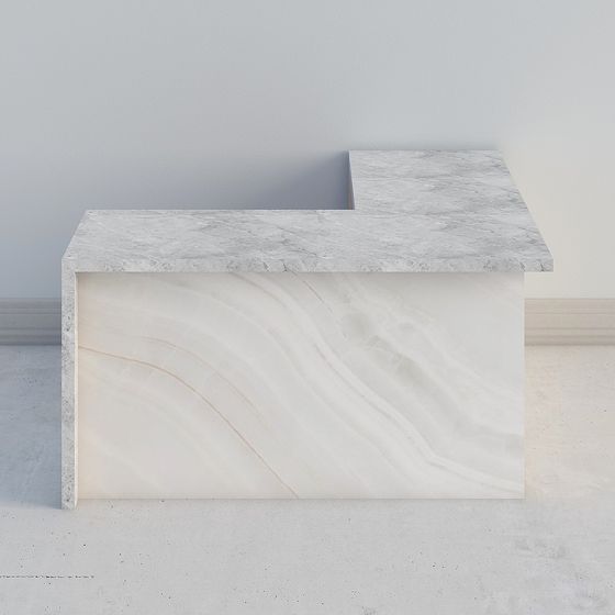Elegant Marble Reception Desk 3D model