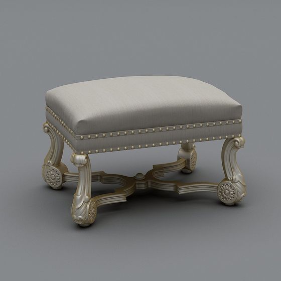 Elegant Small Stool 3D model