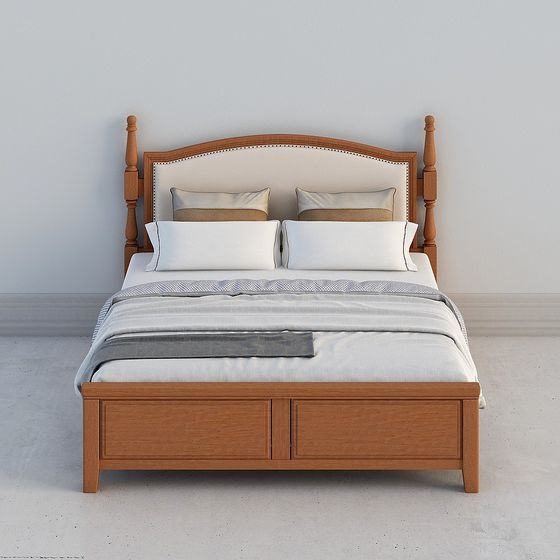 Elegant Low-Poly 3D Bed Model for Modern Interiors