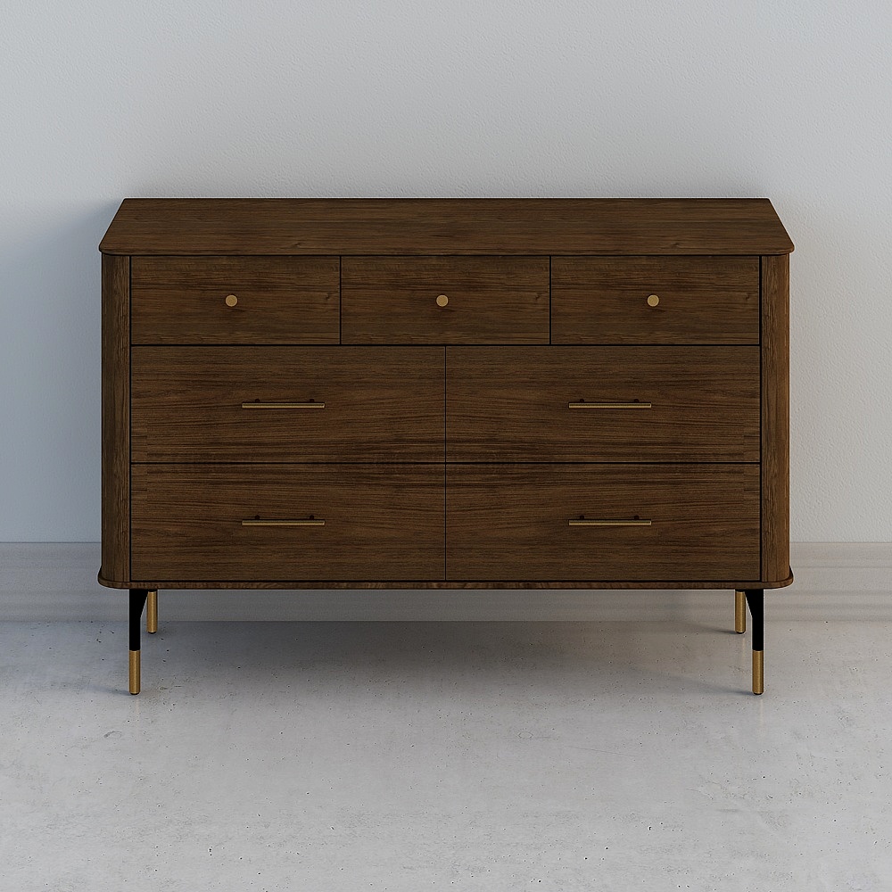 Rotterdam light luxury Nordic solid wood seven-bucket cabinet bedroom cabinet simple storage