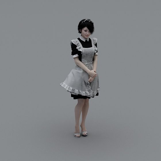 Elegant Dreamy Girl 3D model