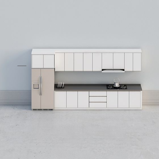 Modern Minimalist Kitchen Cabinet 3D model