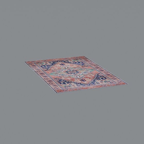Persian Style Low-Polygon 3D Carpet Model