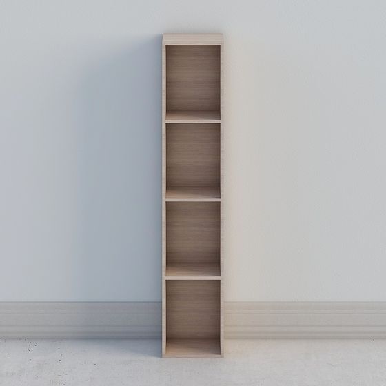 Modern Low-Polygon Bookcase 3D model