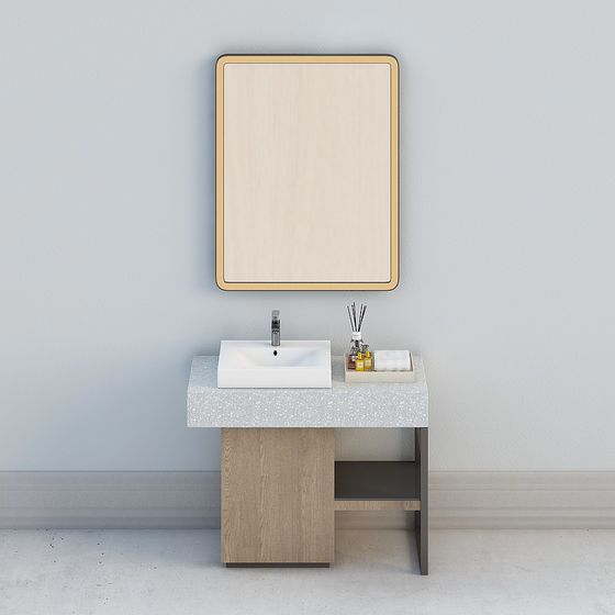 Modern Minimalist Bathroom Cabinet 3D model