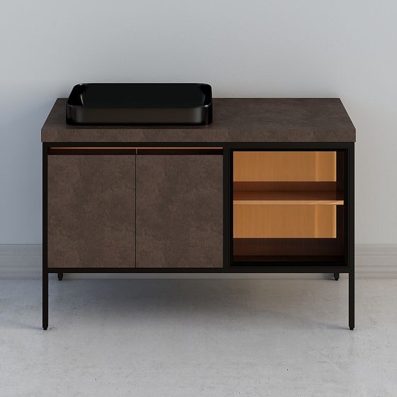 Concrete Bathroom Cabinet 3D model