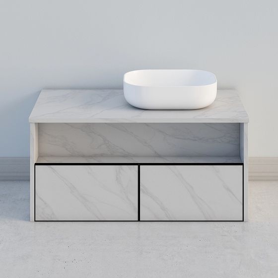 Stylish Minimalist Bathroom Cabinet 3D model