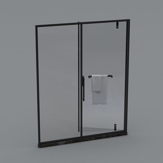 Modern Glass Shower Booth 3D model