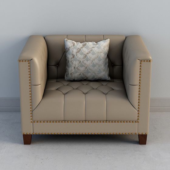 Elegant Low-Poly Sofa 3D model for Modern Interiors