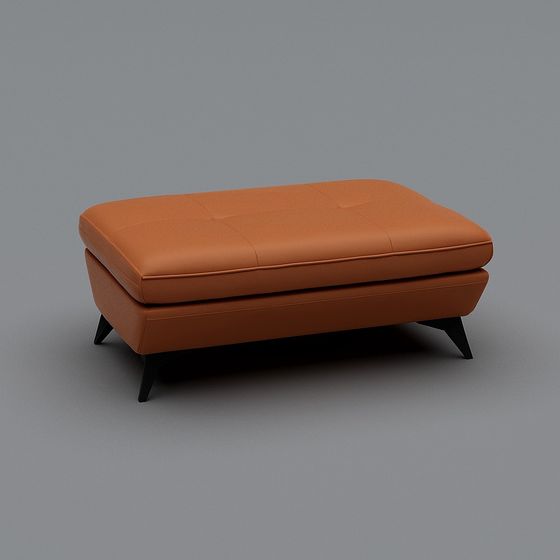 Elegant Leather Footstool 3D model for Versatile Use