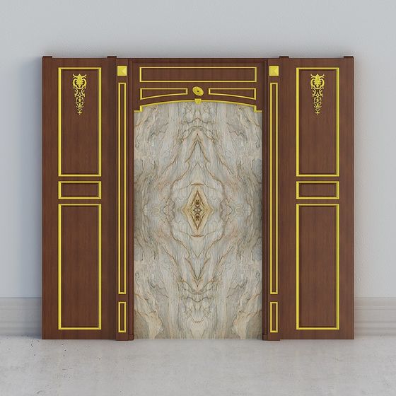Golden Elegance Door 3D model