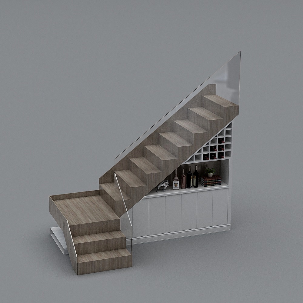 Low Polygon Stylish Staircase 3D model