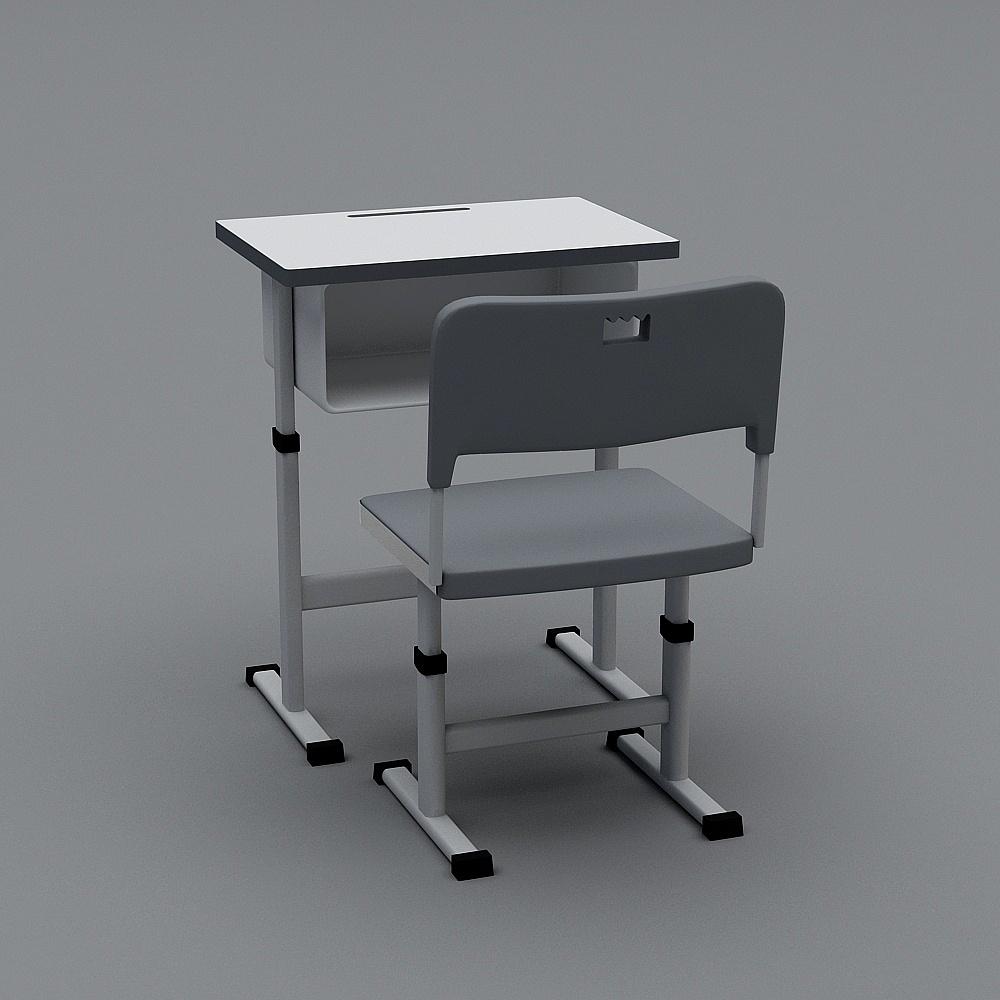 Modern School Desk and Chair 3D model