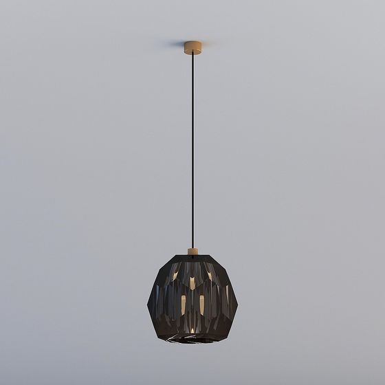Geometric Black Glass Pendant Light 3D model