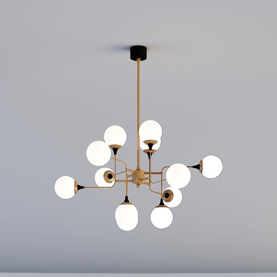 Elegant Low-Poly Chandelier 3D model