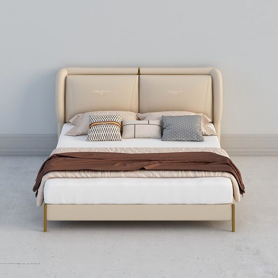 Elegant Modern Bed 3D model for Stylish Interiors