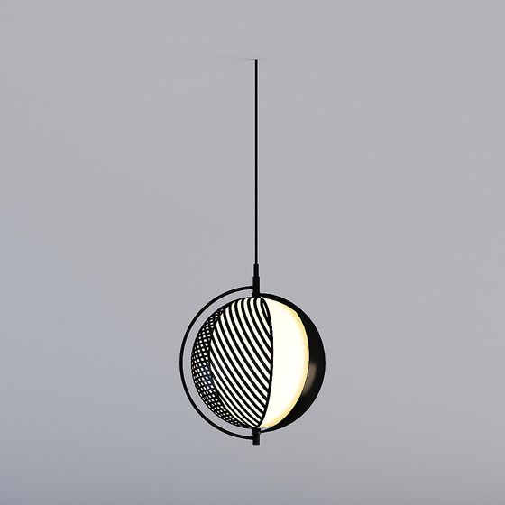 Futuristic Minimalist Pendant Light 3D model