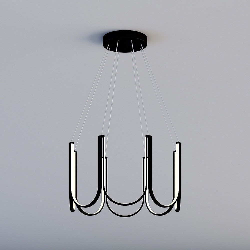 Sleek Streaked Pendant Light 3D model