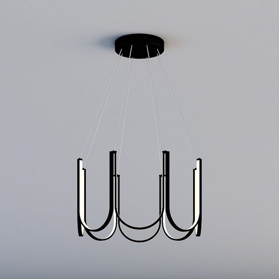 Sleek Streaked Pendant Light 3D model