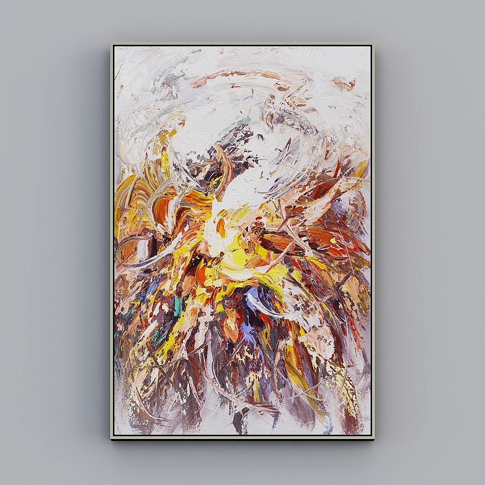 Courtesy full house with painting - modern abstract metaphysical decoration painting - oil painting - flame