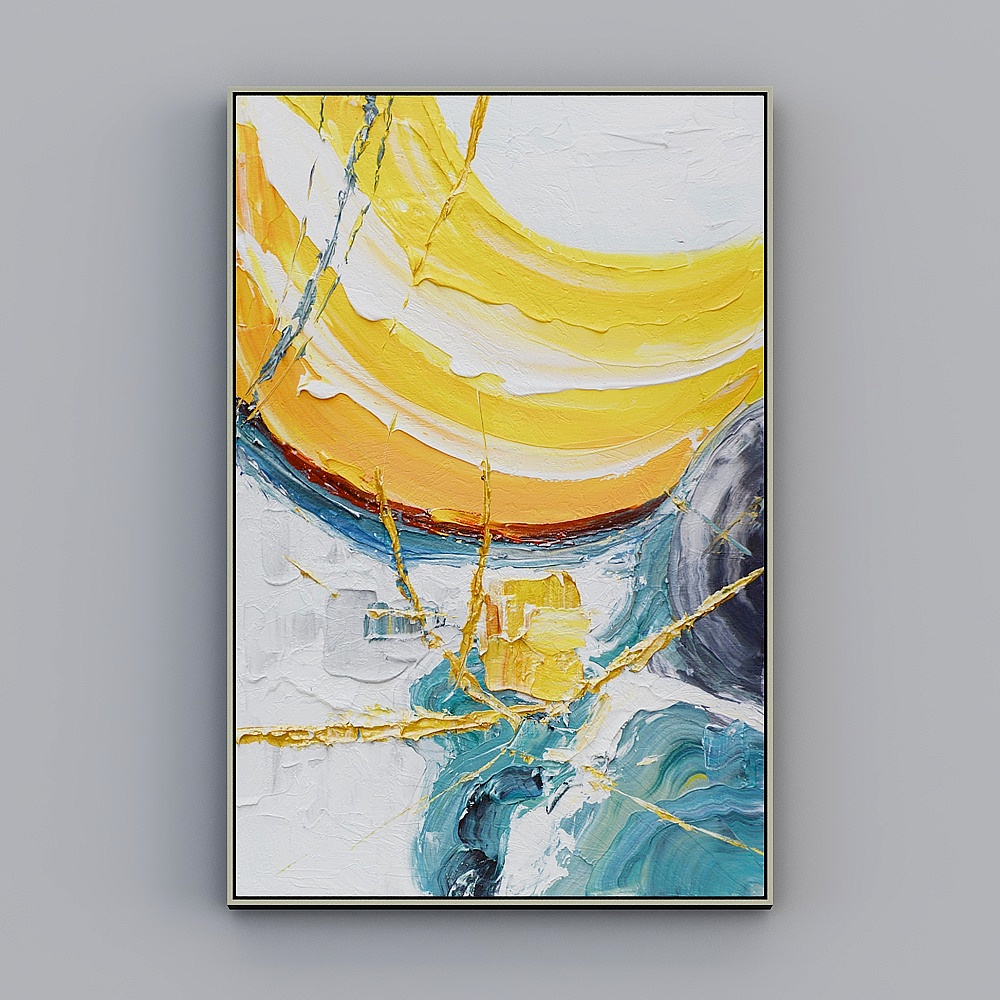 Courtesy full house with painting - modern abstract meta-decoration painting - oil painting - time