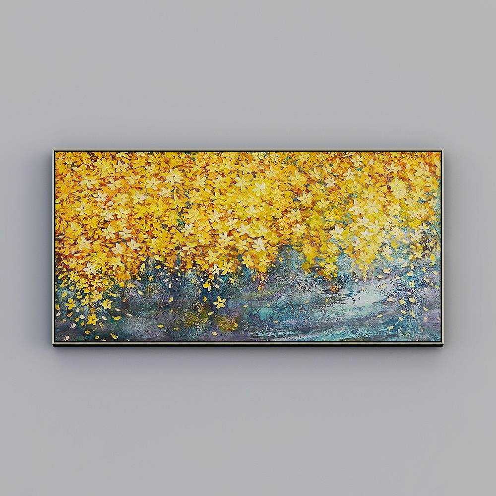 Courtesy full house with painting - modern guest bedroom decorative painting - oil painting - flowers fall in the sky