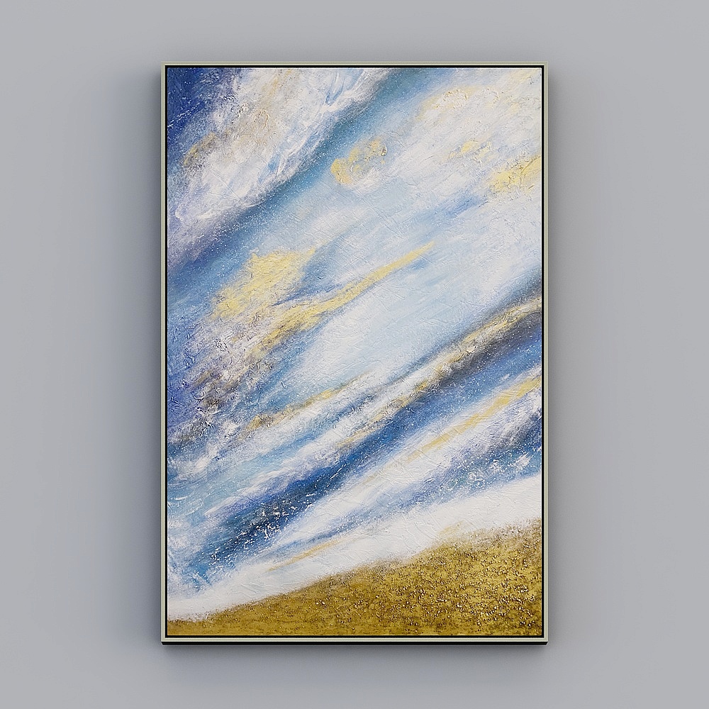 The whole house with painting - modern abstract meta-decoration painting - oil painting - sea and sky color