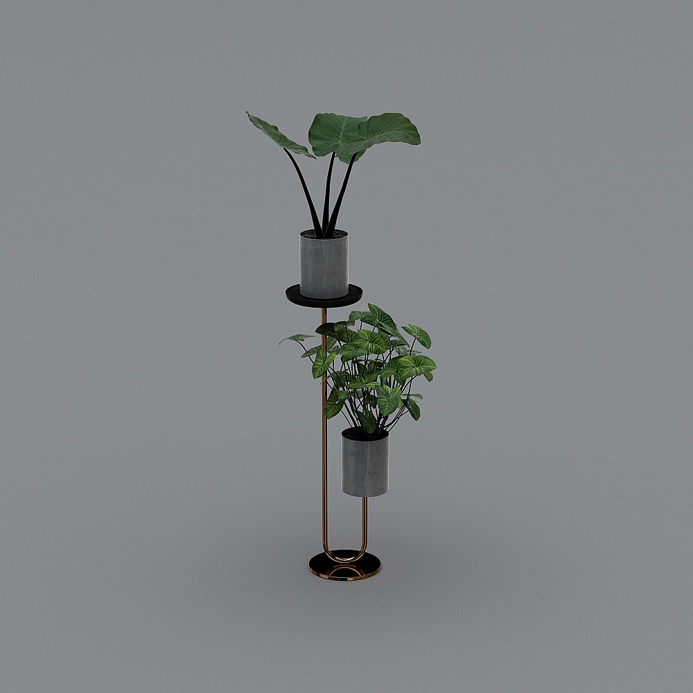 Unique Low-Polygon Plant Stand 3D model